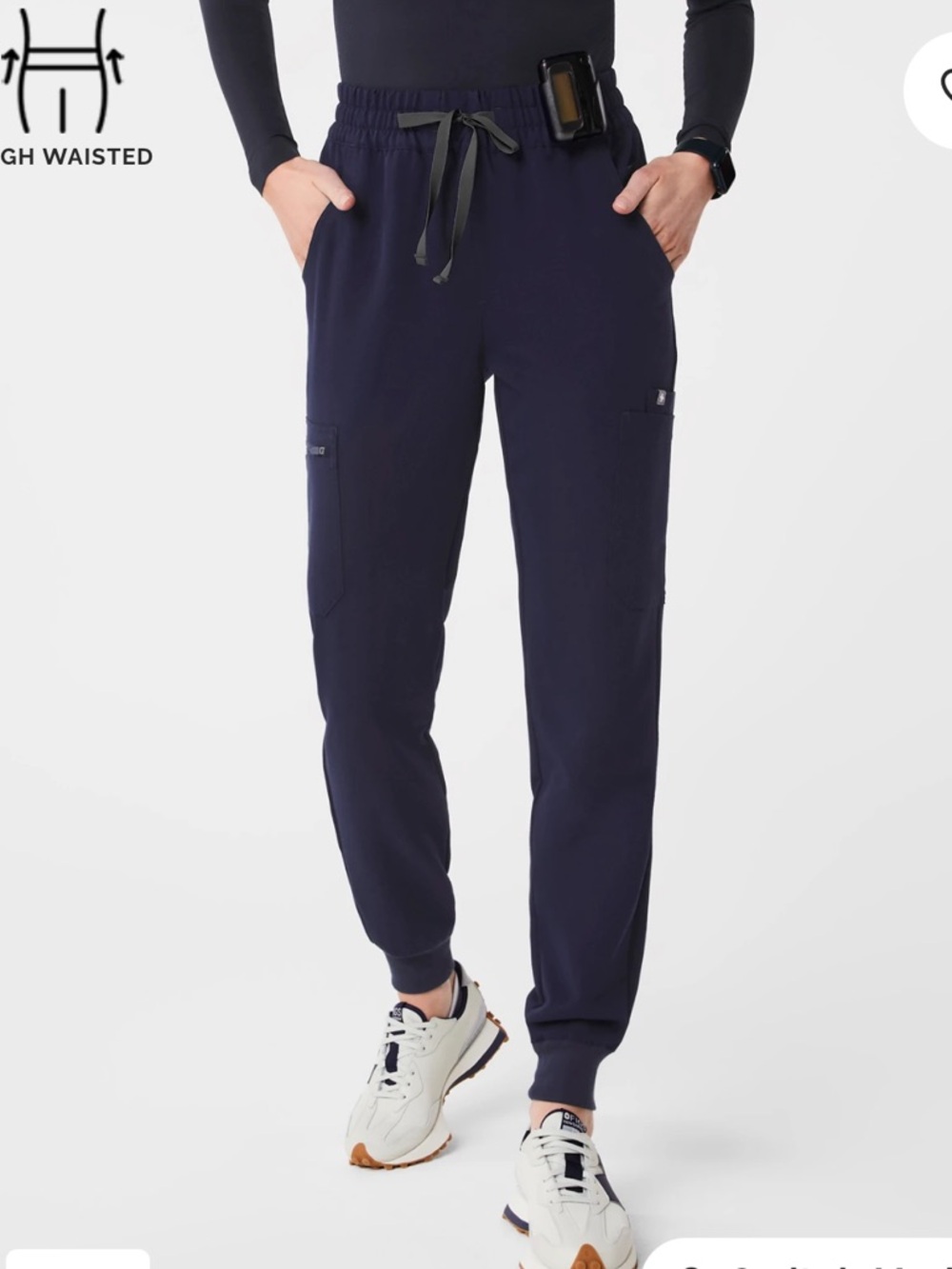 Figs Navy High Waisted Zamora Jogger Scrub Pants